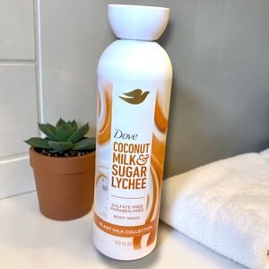 Dove Coconut Milk & Sugar Lychee Body Wash Plant Milk Collection 17.5 fl oz NEW